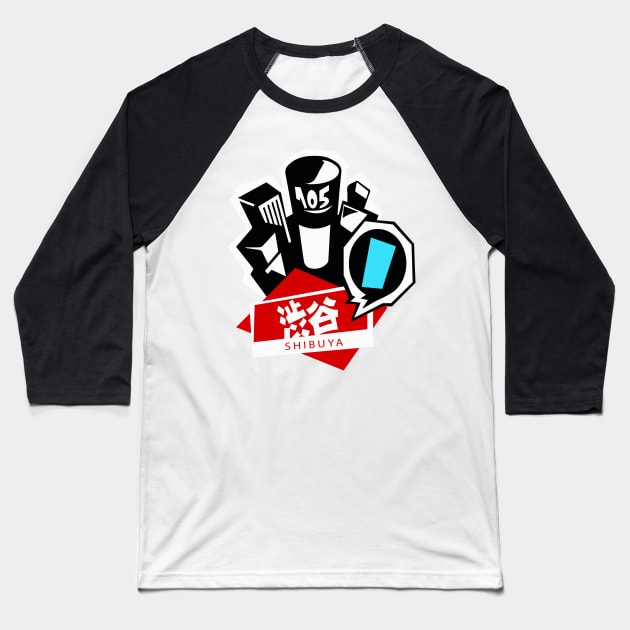 Persona 5 Shibuya Baseball T-Shirt by JayMar